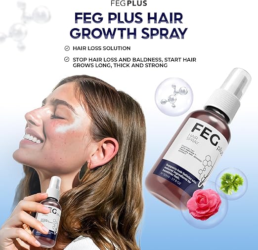 FEGPLUS Minoxidil Beard & Hair Growth Serum Kit with Roller for Unisex Hair Loss Treatment, Rosemary Oil Hair Growth Booster (50ml)