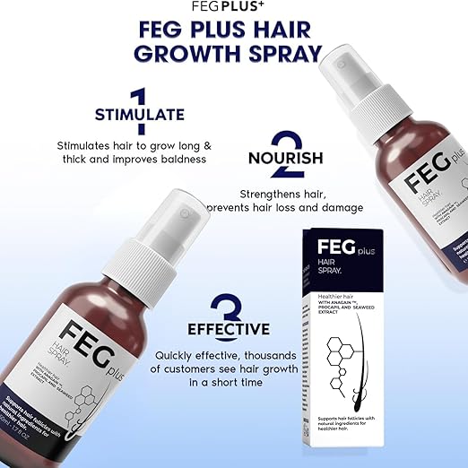 FEGPLUS Minoxidil Beard & Hair Growth Serum Kit with Roller for Unisex Hair Loss Treatment, Rosemary Oil Hair Growth Booster (50ml)