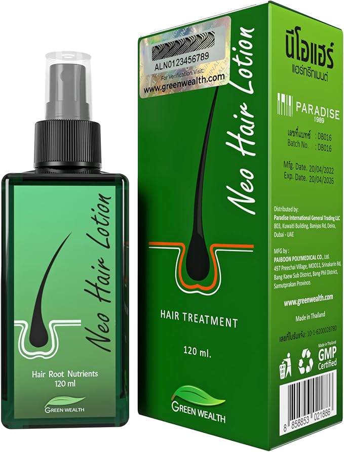 Green Wealth Neo Hair Lotion - Hair Treatment and Root Nutrients 120ml + Derma Roller FREE